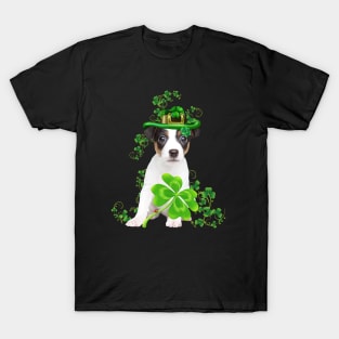 Lucky Jack Russell Terrier Shamrock St Patrick's Day T-Shirt